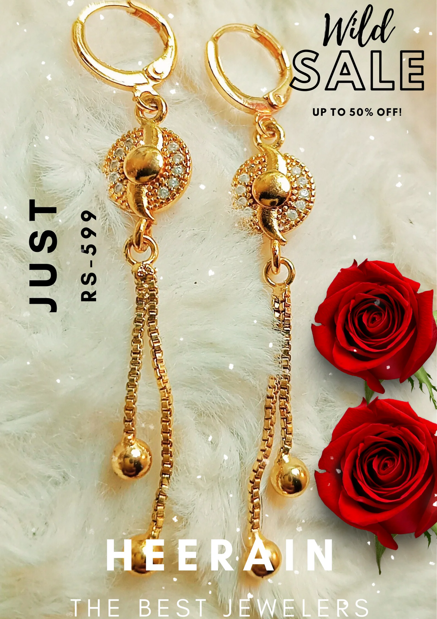 "Gold-Plated Crystal Earrings – Elegant Luxury Design"