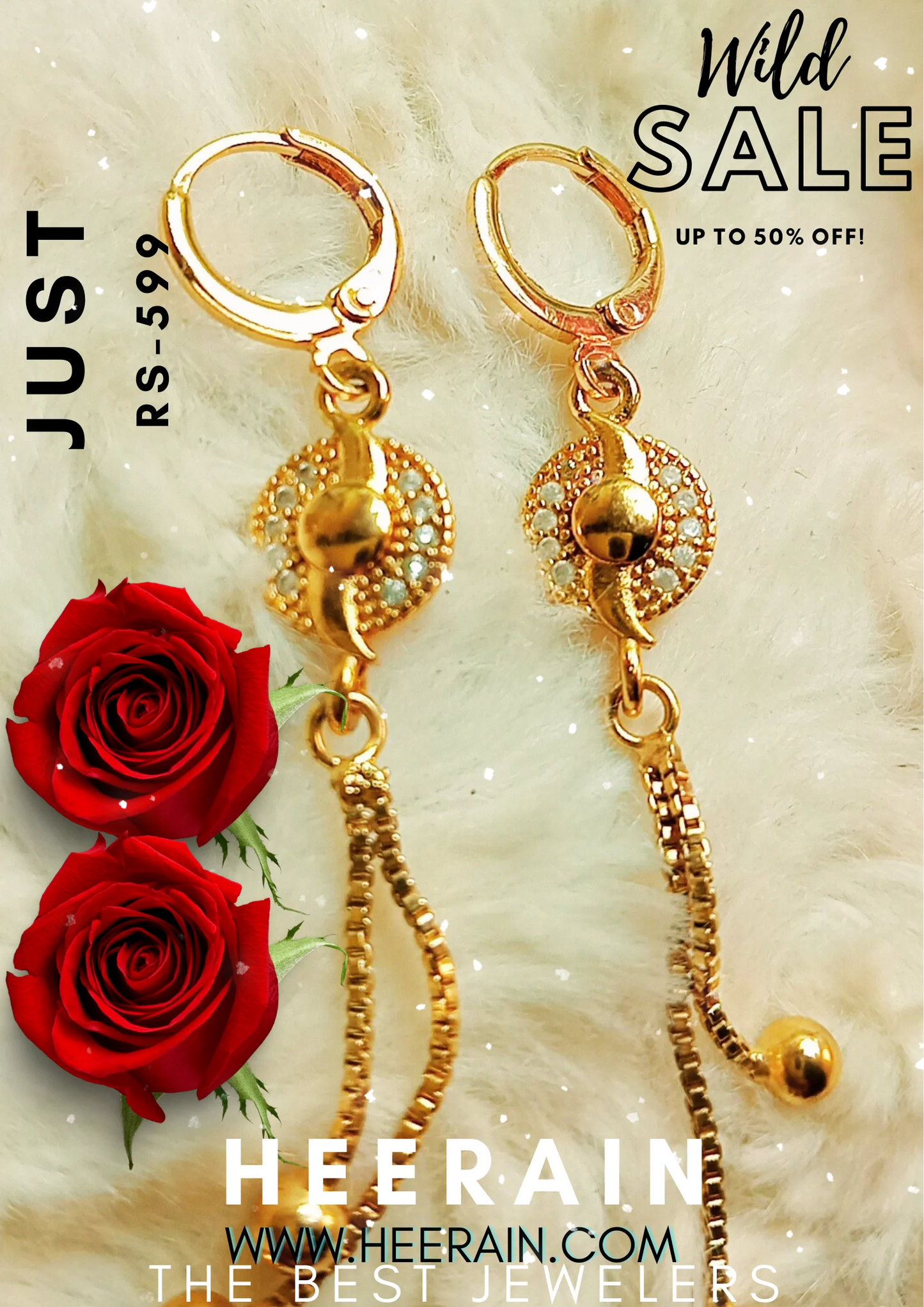 "Gold-Plated Crystal Earrings – Elegant Luxury Design"