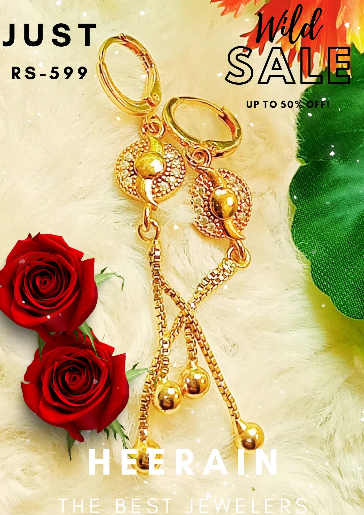 "Gold-Plated Crystal Earrings – Elegant Luxury Design"