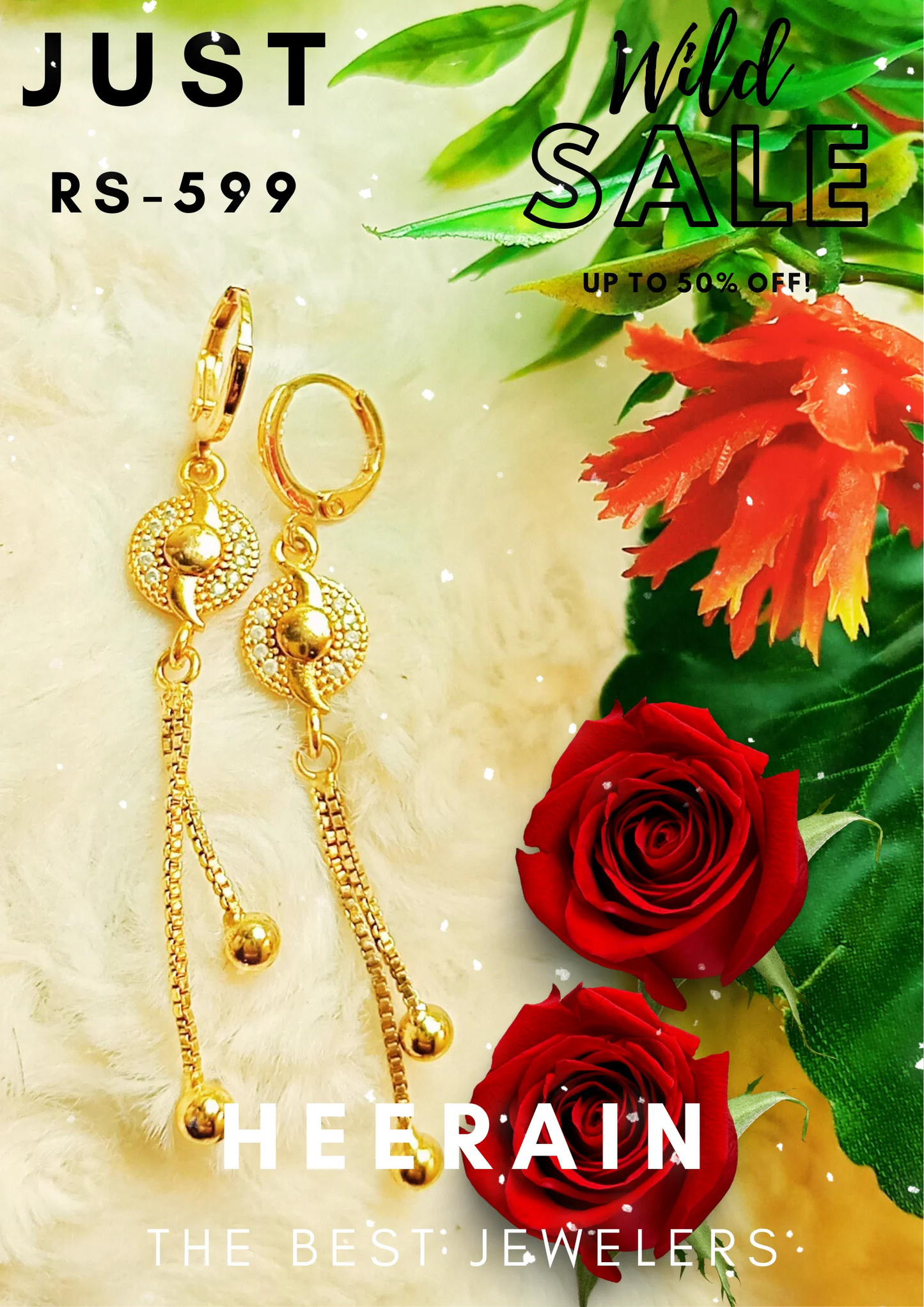 "Gold-Plated Crystal Earrings – Elegant Luxury Design"