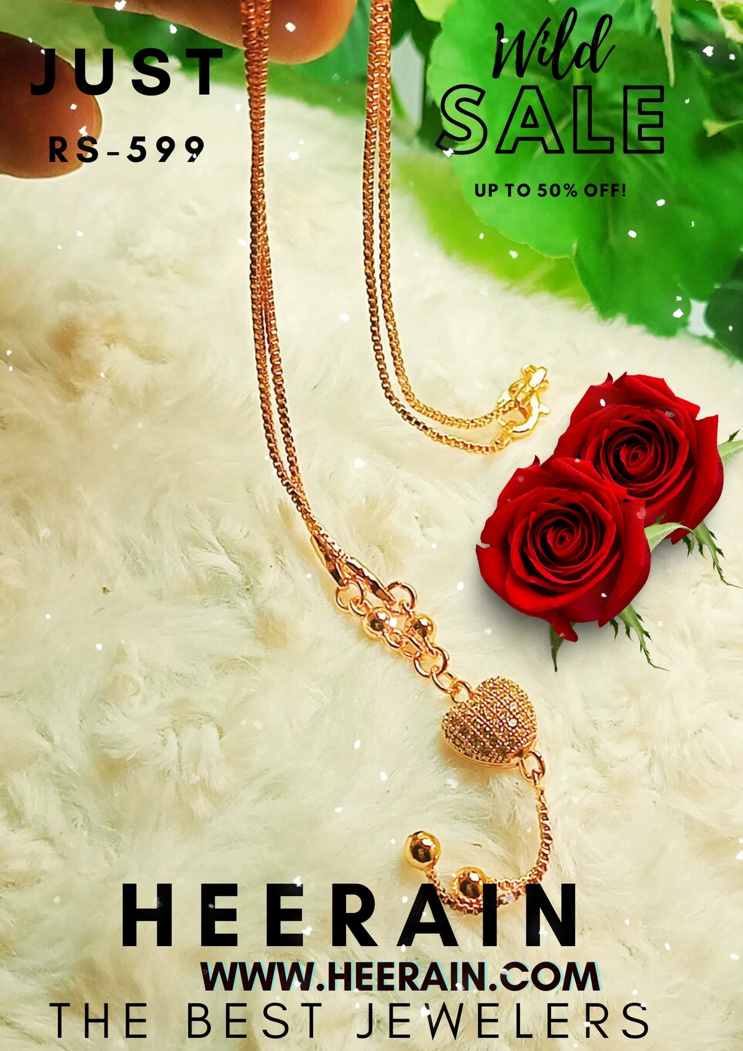 Romantic Gold-Plated Heart Pendant Necklace