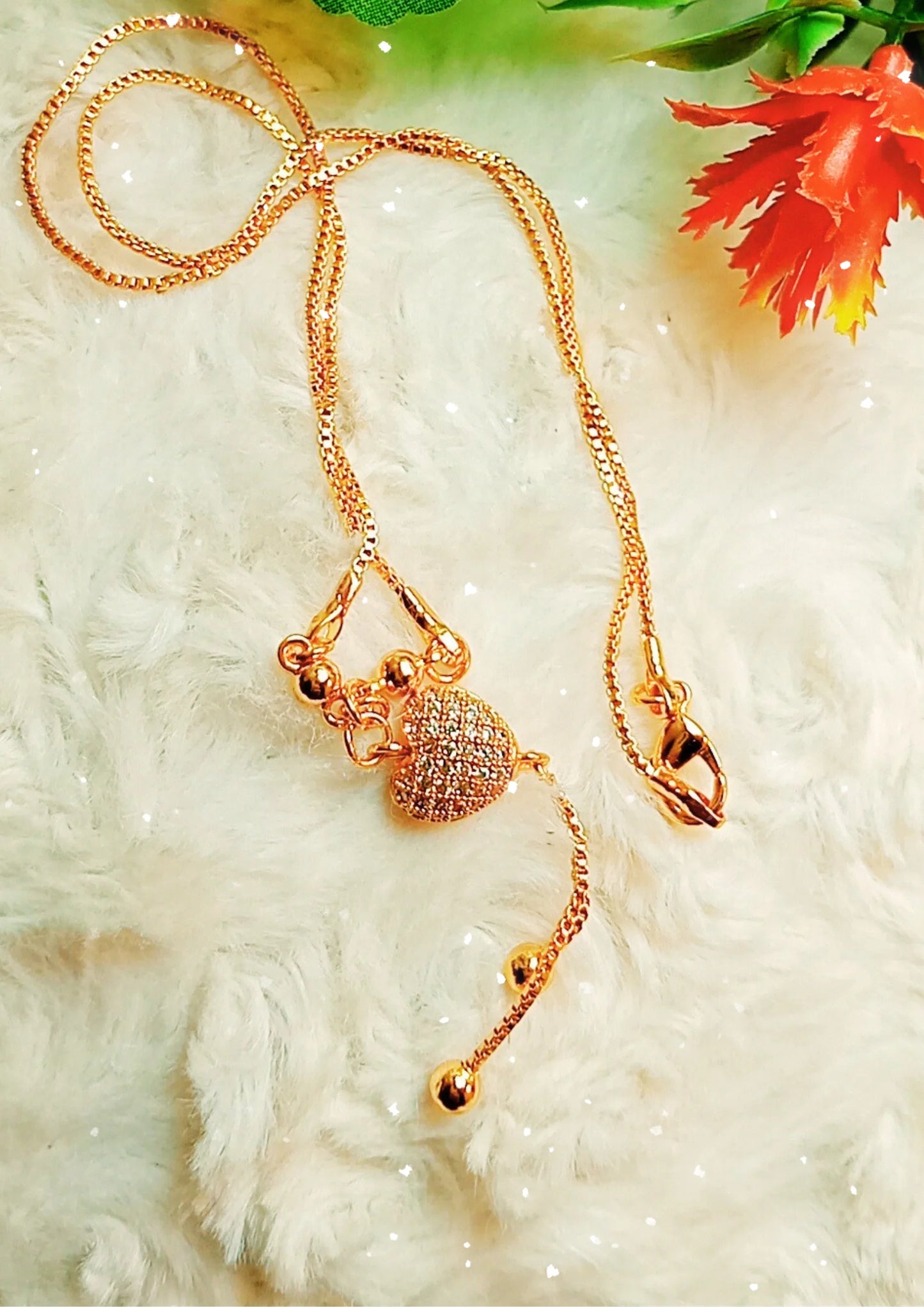 Romantic Gold-Plated Heart Pendant Necklace