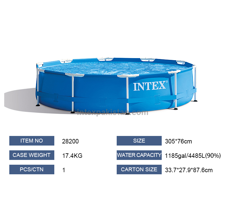 INTEX 10ft X 30in Round Metal Frame Pool ( 305 cm X 76 cm )