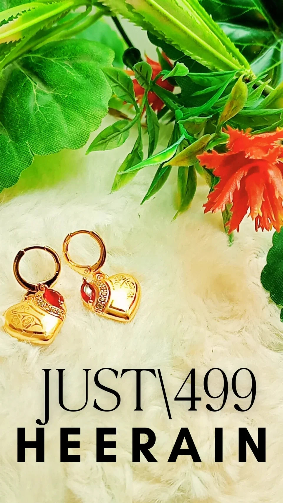 Gold-Plated Heart Earrings