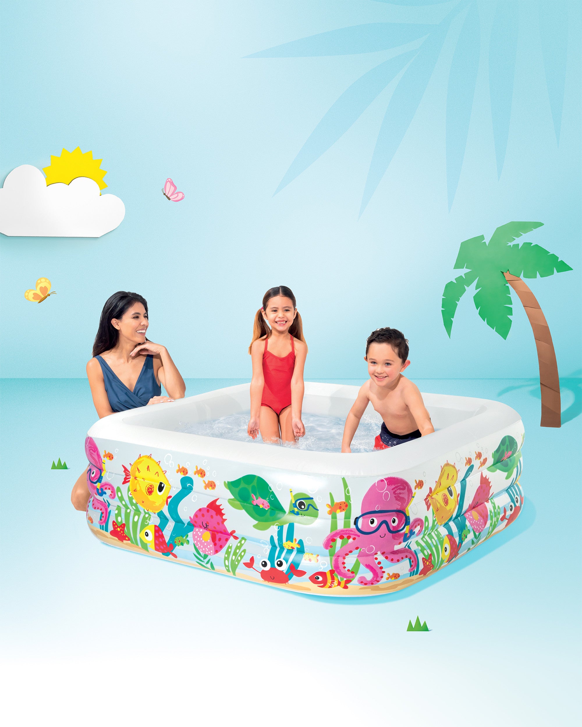 Sea Aquarium Inflatable Pool  62.5in x 62.5 in