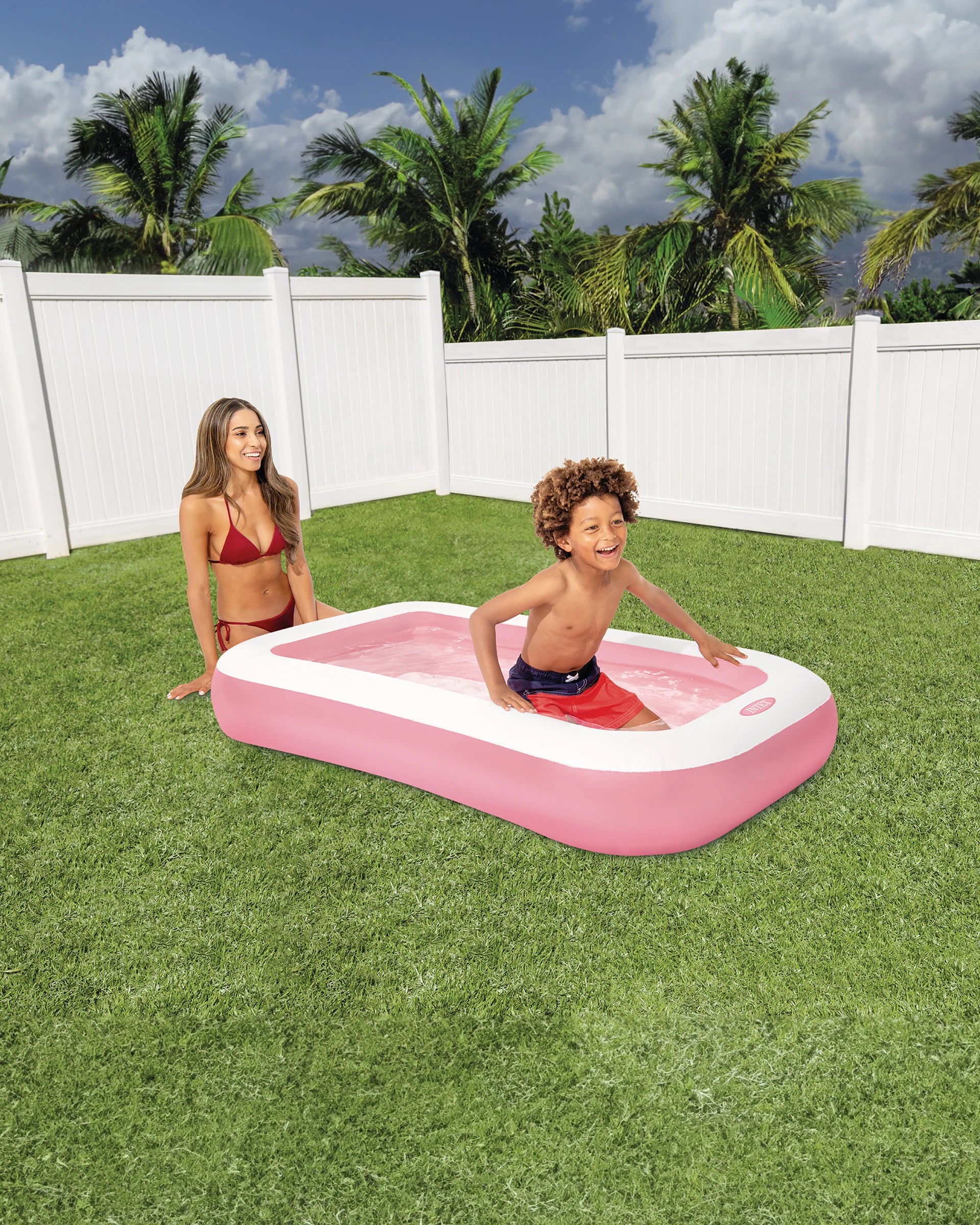 Pink Rectangular Inflatable Kiddie Pool