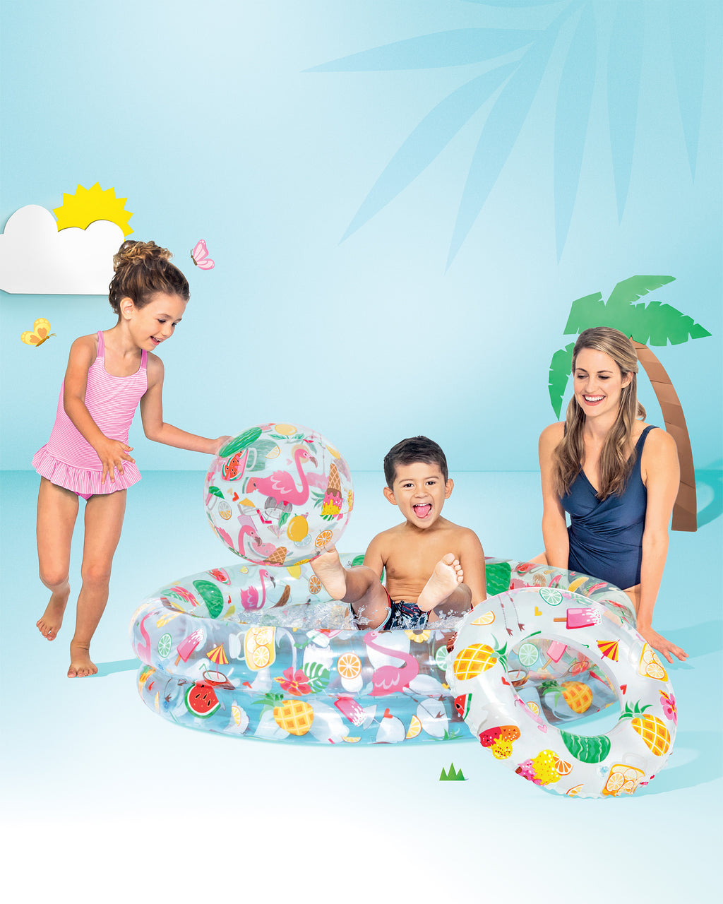 Just So Fruity Inflatable Kiddie Pool Set 4FT 10IN
