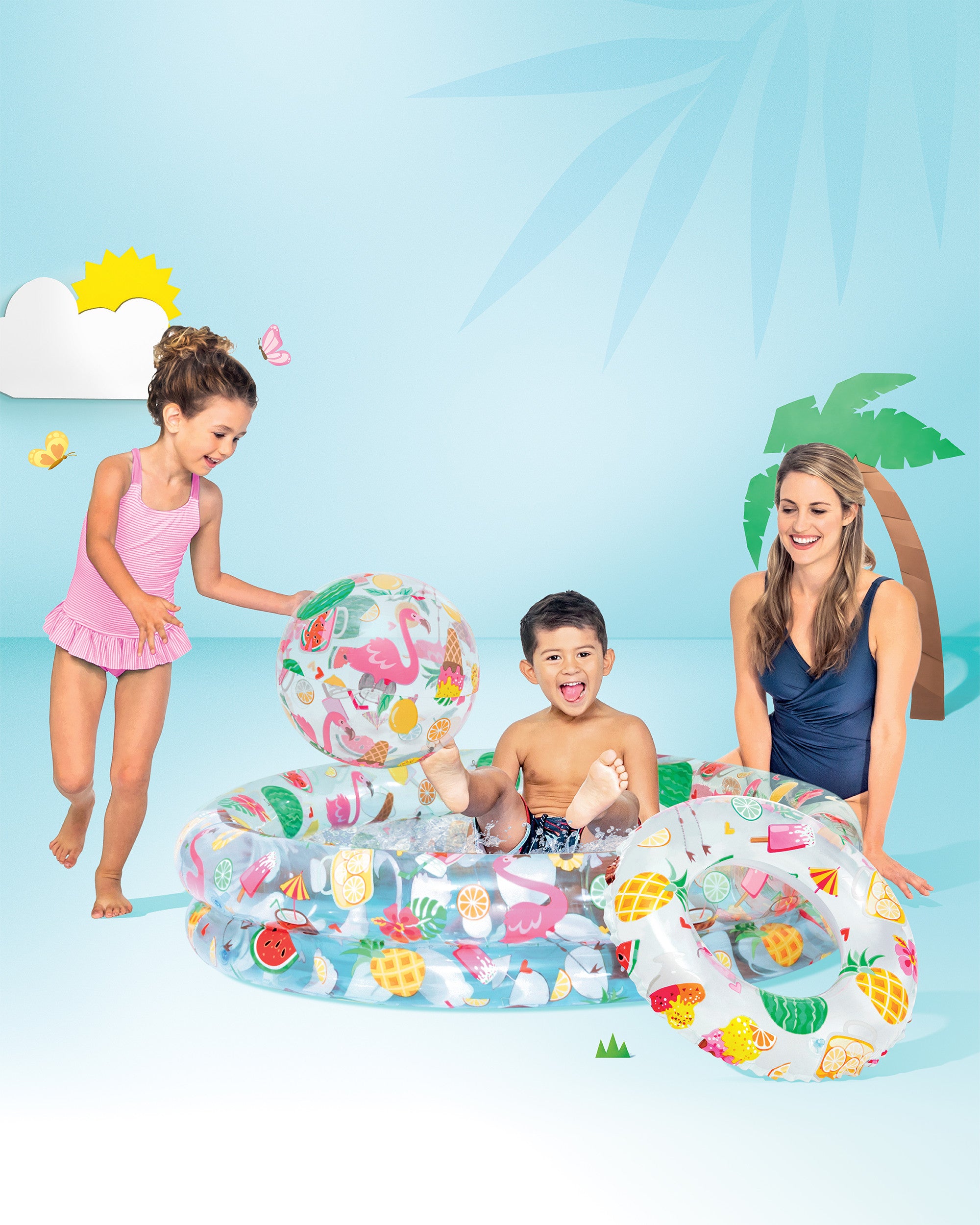 Just So Fruity Inflatable Kiddie Pool Set 4FT 10IN