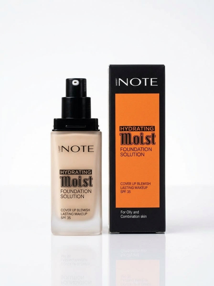 NOTE Hydrating Moist Foundation Solution – Full Coverage, Long-Lasting Liquid Foundation (SPF 35)