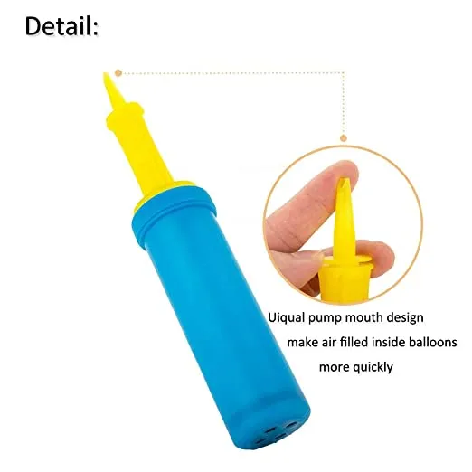 Manual Hand Air Pump – Dual Action Portable Inflator for Balloons, Inflatable Toys & Swimming Pools (Multi-Nozzle, Assorted Colors)